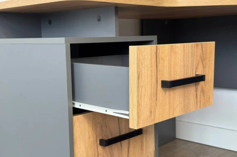 Лайт-2 Стол компьютерный 1200 угловой Mebelson (ЛДСП/Дуб крафт золотой,Серый) арт.SKL2.2N02.3319