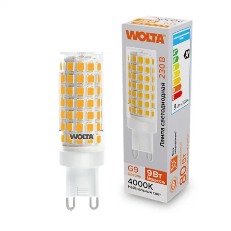 Светодиодная лампа 9Вт 4000K G9 Wolta WSTD-JCD-9W4KG9-C