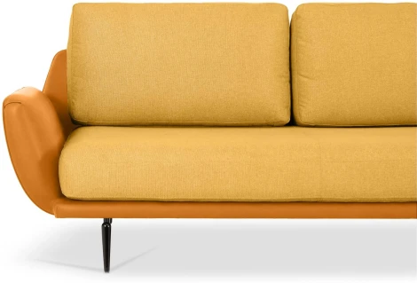 Диван Ispani угловой правый ОГОГО (арт.803480), (Ткань,Экокожа/Оранжевый)