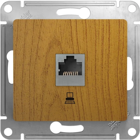 Розетка встраиваемая Ethernet RJ-45 (дуб) Systeme Electric Glossa GSL000581K