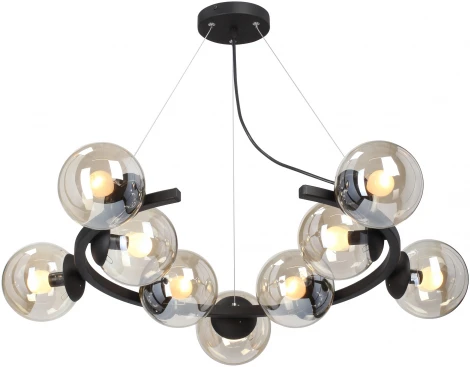 Подвесная люстра V4544-1/9S Vitaluce (220V, на тросе, шар, молекулы)