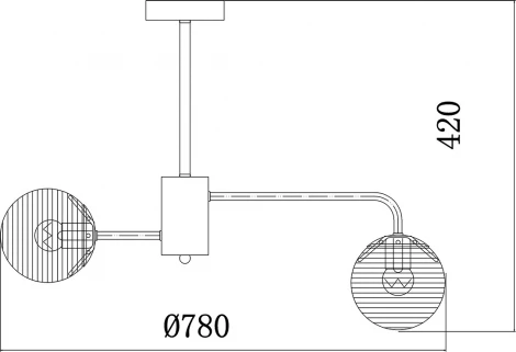 Потолочная люстра на штанге Escada Twilight 646/8P E27*60W Black (220V)