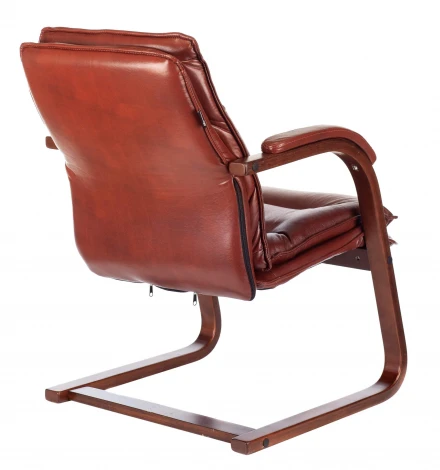 Кресло Бюрократ T-9927WALNUT-AV светло-коричневый Leather Eichel кожа полозья дерево