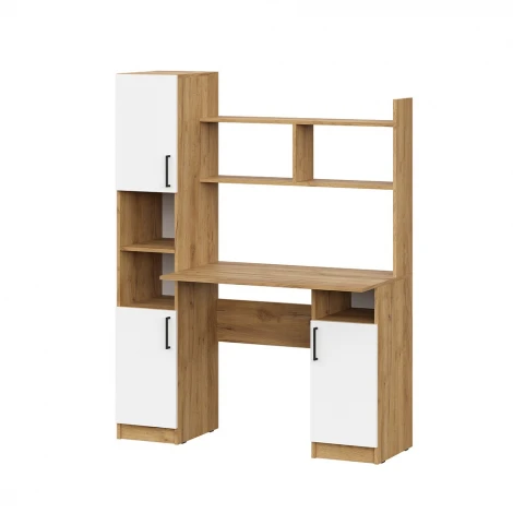 Стол компьютерный Арника СТК 13, Дуб Золотой, Белый