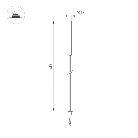 Грунтовой светильник светодиодный KT-CATALI-BOLL-H400-0.5W Warm3000 (BK, 160 deg, 24V) (Arlight, IP65 Металл) 050681
