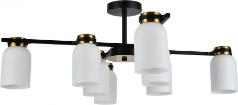 Потолочная люстра на штанге Escada Madison 8x40Вт E14, металл/стекло, черный/бронза, белый (220V)
