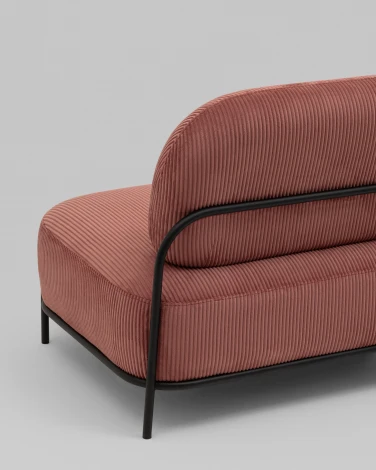 Диван Стоун велюр рельефный коралловый Stool Group арт.УТ000040008