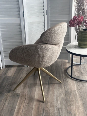 Стул ГУННАР (GUNNAR) 360 град, цвет БЕЖЕВЫЙ VEGA-11 / MIAMI-160, ткань / ШАМПАНЬ каркас, ®DISAUR M-City 64848