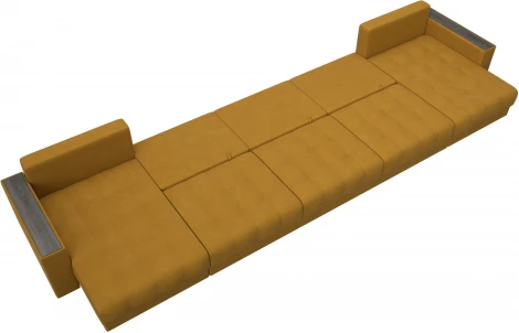 Диван П-образный с декором Лига-049 НПБ Мегалонг Лига Диванов (Велюр) арт.128529