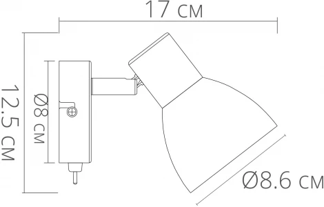 Спот Arte Lamp Falena A3117AP-1BK (220V, выключатель)
