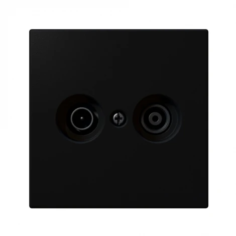 ТВ-розетка оконечная + акустическая (черный матовый) Jasmart FD FD6204PBM