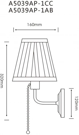 Бра Arte Lamp Marriot A5039AP-1CC (220V, выключатель)