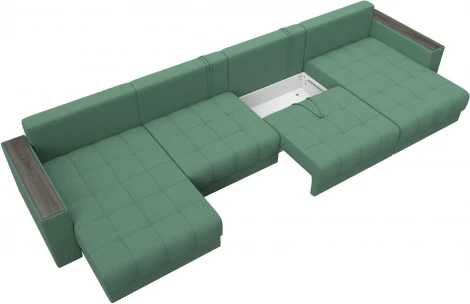 Диван П-образный с декором Лига-049 НПБ Лонг Лига Диванов (Рогожка) арт.128556