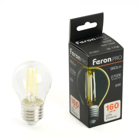 Лампа светодиодная E27 6W Feron LB-1706 51250