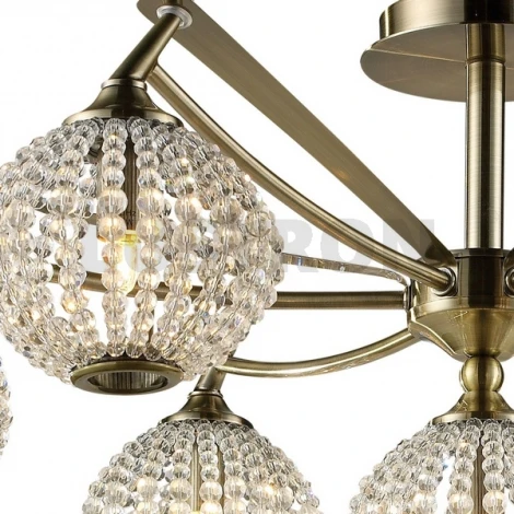 Потолочная люстра N-Light 917 917-07-53 antique brass + white crystal