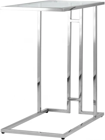 Журнальный столик Stool Group 50*32 БОСТОН прозрачное стекло сталь серебро УТ000001972