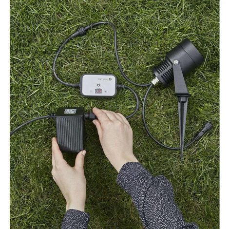 Датчик освещенности с таймером Markslojd Garden 24, черный, 24V, IP44