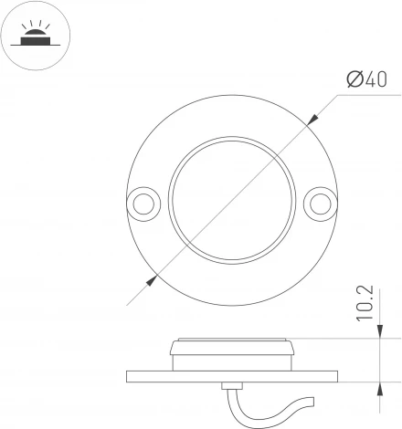 Светильник ART-DECK-LAMP-R40-1W Warm3000 (SL, 120 deg, 24V) (Arlight, IP67 Металл) 024925(1)