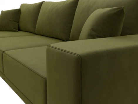 Диван угловой Льюес левый (Зеленый/Микровельвет) Лига Диванов арт.122404L