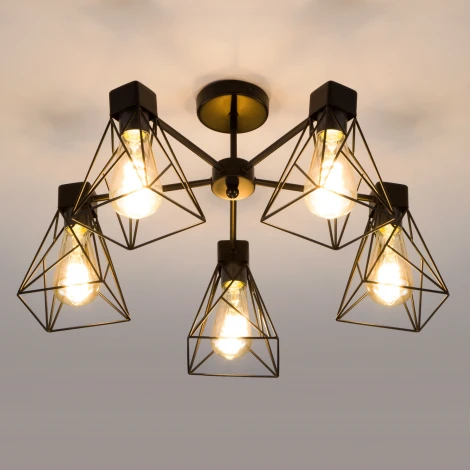 Потолочная люстра Eurosvet Trappola 70107/5 черный (220V)