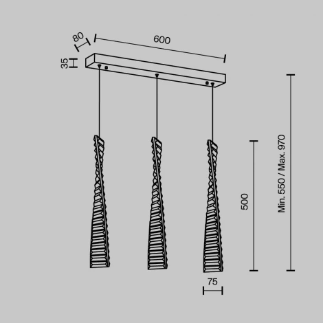 Подвесной светильник светодиодный хрустальный Modelux MODESTYLE MS.88910.3 CR