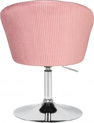 Кресло дизайнерское DOBRIN EDISON (розовый велюр (1922-16)) 8600-LM 8600-LM, цвет сиденья розовый (1922-16), основания хром