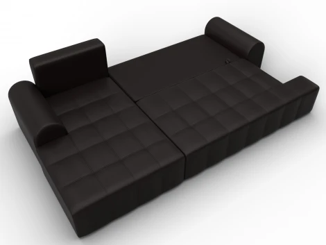 Диван угловой Лига-080 угол левый (ДСП/Пластик/Экокожа/Коричневый) Лига Диванов 134752L