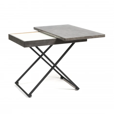 Стол универсальный трансформируемый MERIDIAN Серый бетон, основание черное (МДФ/металл)
