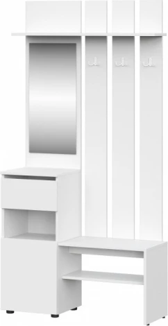 Прихожая Woodville Валенсия комплектация 1 белый текстурный