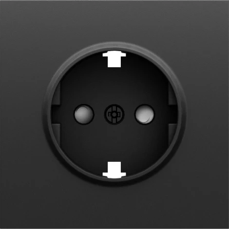 Накладка для розетки Schuko с заземлением, со шторками 16A 250 В~, черный графит Donel S08 DS22057