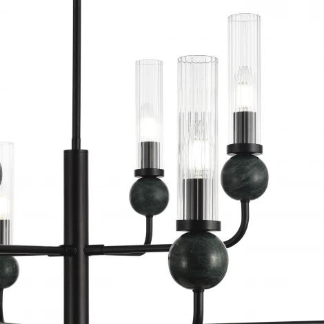 Потолочная люстра на штанге ST Luce Medea SL1244.403.08 черный/прозрачный E14 8*40W (220V)