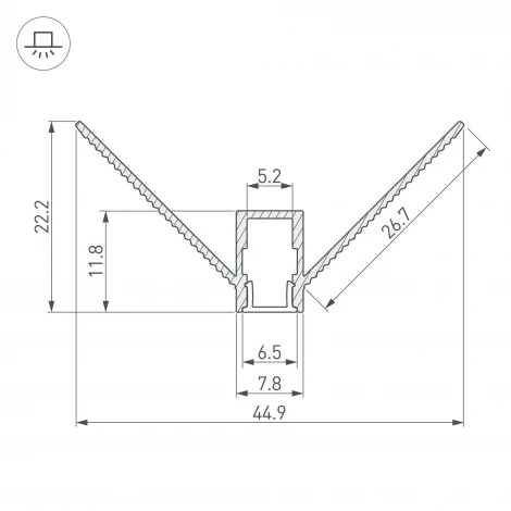 Профиль ARH-DECORE-S6-EXT-2000 ANOD внешний (Arlight, Алюминий) 034973