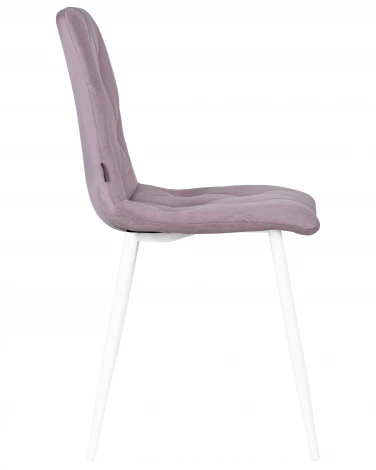 Стул обеденный DOBRIN CHILLY ROMBO (Лавандовый Simple 48, основание белый) 006 ROMBO, цвет сиденья лавандовый основания белый