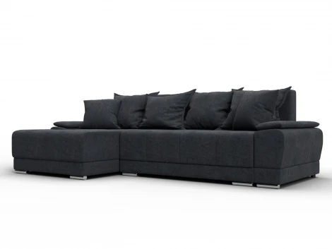 Диван угловой Лига-119 угол левый (ДСП,Брус,Фанера,ЛДС,Велюр/Темно-серый) Лига Диванов 137100L