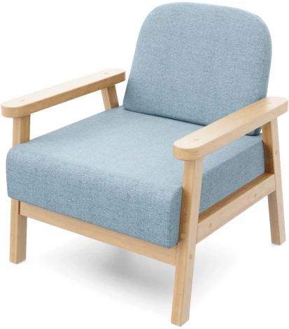 Кресло Arsko Флори береза рогожка голубая