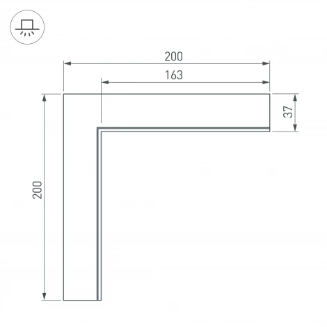Угол SL-LINIA45-FANTOM внутренний (Металл) 030103 Arlight