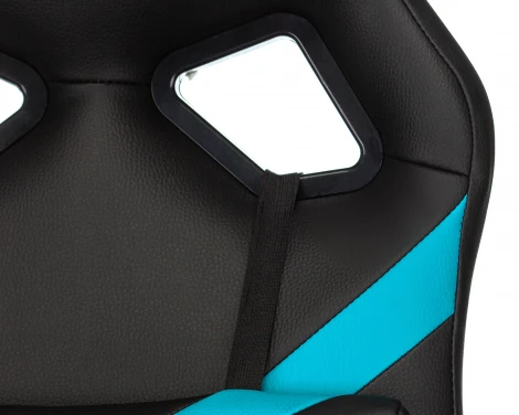 Кресло игровое Zombie DRIVER черный/голубой эко.кожа с подголов. крестовина пластик