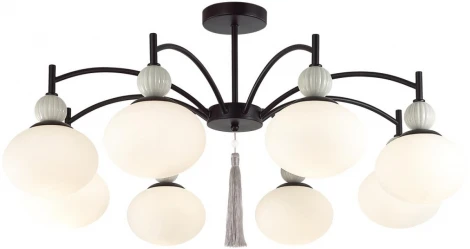 Потолочная люстра на штанге Lumion Gloriya 8273/8C черный/серый/белый, металл/керамика/стекло Е14 8*40W 220V (шарики)
