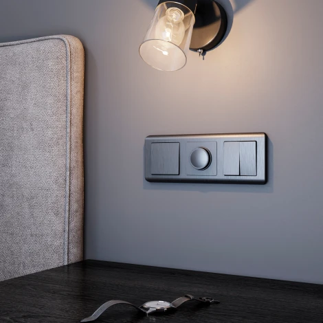 Выключатель одноклавишный (графит рифленый) Werkel W1110004 (a050755)