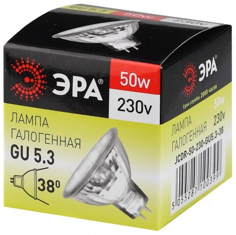 Лампочка галогеновая GU5.3 50W ЭРА GU5.3-JCDR (MR16) -50W-230V-CL
