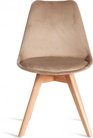 Обеденный стул Tetchair TULIP (Дерево,Пластик,Вельвет/Бежевый)