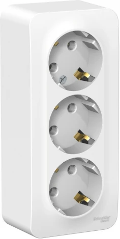 Розетка накладная тройная с заземлением (белый) Systeme Electric Blanca BLNRA010311