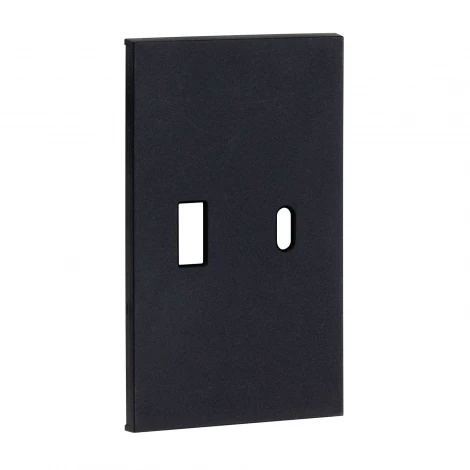 Usb+type С, накладка 2-ух модульная черный матовый Meiton AG12C