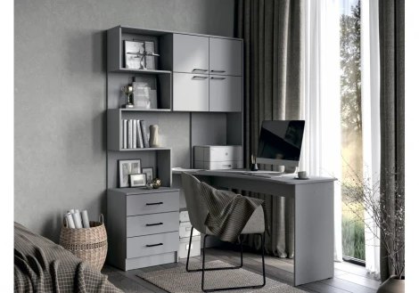 Компьютерный стол Эльброни правый шиншилла серая 664909
