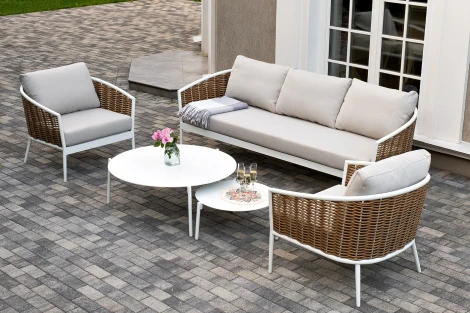 "Тоскана" лаунж-зона из искусственного ротанга, цвет соломенный 4SIS арт.УТ-00007468