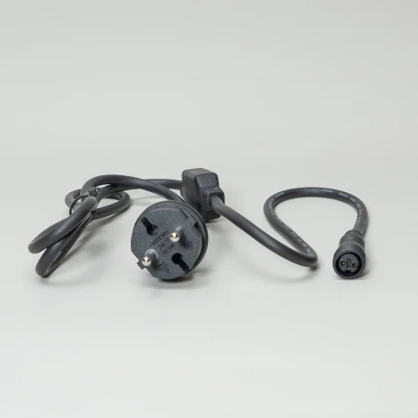 Кабель питания 1,5м с выпрямителем для шариков 40мм 220В, провод черный каучук, IP65 Laitcom HB20-1-LLC