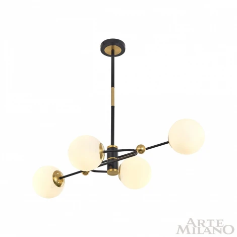 Потолочная люстра на штанге Arte Milano 272708/4 BK/GD (220V, шарики)