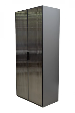 GD-10012-6-2 Шкаф Alto двухд c выдвиж ящик, цвет серый Кобальт, двер стекло(рифленое) 100*57*230.5см Garda Decor