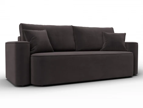 Диван прямой Лига-118 НПБ (ДСП,ЛДСП,Брус,Фанера,Велюр/Коричневый) Лига Диванов 137076