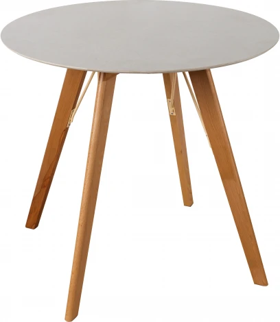 Стол обеденный обеденный JET CERAMIC круглый d-80 (Дерево бук, Прозрачный лак) CA Faggio Ardesia 80x80